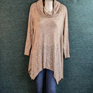 St. John's Bay Metallic Flecked Rayon Blend Cowl Sweater Plus Size! NWT